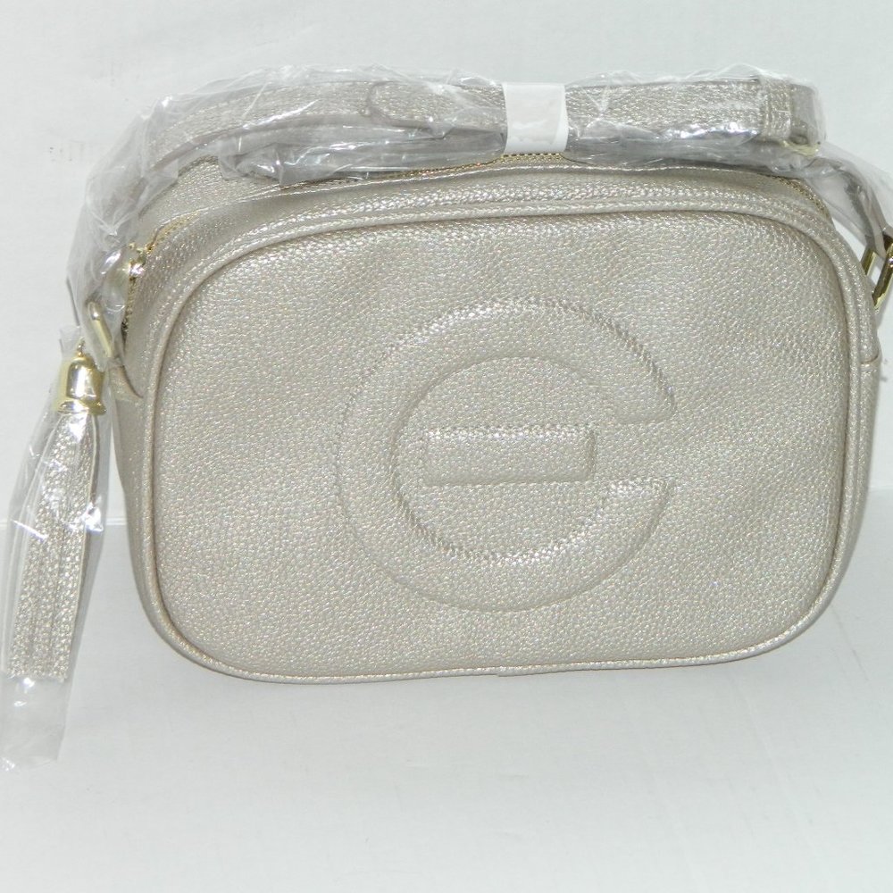 Quilted NWT Faux Leather Crossbody Handbag by Elizabeth Grant Golden Champagne